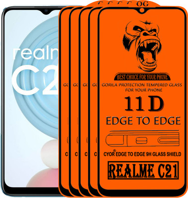 CYOR Edge To Edge Tempered Glass for REALME C21(Pack of 5)