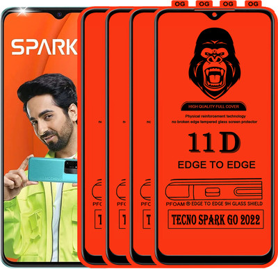 Rofix star Edge To Edge Tempered Glass for TECNO GO SPARK 2022(Pack of 4)
