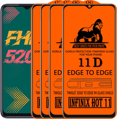TWIGLO Edge To Edge Tempered Glass for INFINIX HOT 11(Pack of 4)