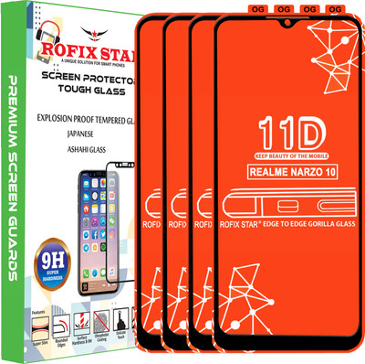 Rofix star Edge To Edge Tempered Glass for REALME NARZO 10(Pack of 4)