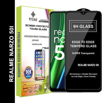 PFOAM Edge To Edge Tempered Glass for REALME NARZO 50I(Pack of 1)