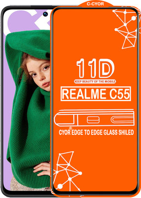 CYOR Edge To Edge Tempered Glass for REALME C55(Pack of 1)
