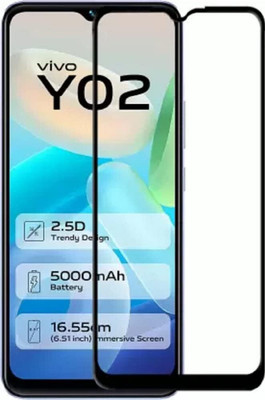 9H Edge To Edge Tempered Glass for vivo Y02( 9H Hardness)(Pack of 1)
