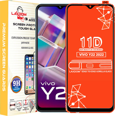 Laxdom Edge To Edge Tempered Glass for VIVO Y22 2022(Pack of 1)