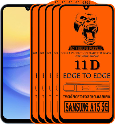 TWIGLO Edge To Edge Tempered Glass for SAMSUNG A15 5G(Pack of 5)