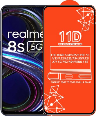 PikTrue Edge To Edge Tempered Glass for FOR REALME 6, REALME 6I, REALME 8 5G, REALME 8S 5G, REALME 8 PRO 5G, REALME V13, OPPO A52, OPPO A52S, OPPO A54 5G, OPPO A72, OPPO A74 5G, OPPO A92, OPPO A94, OPPO RENO 4 SE(Pack of 1)