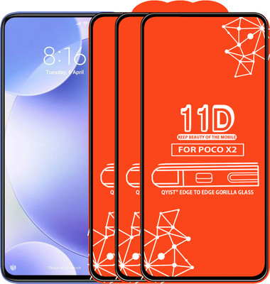 Qyist Edge To Edge Tempered Glass for Poco X2(Pack of 3)
