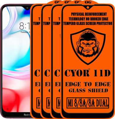CYOR Edge To Edge Tempered Glass for REDMI 8A DUAL(Pack of 4)