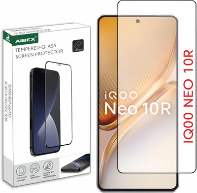 AIBEX Edge To Edge Tempered Glass for iQOO Neo 10R| 9H Hardness | Anti-Glare & Anti-Fingerprint | Water Resistant | Edge-to-Edge Full Screen Protector | Bubble-Free Installation(Pack of 1)