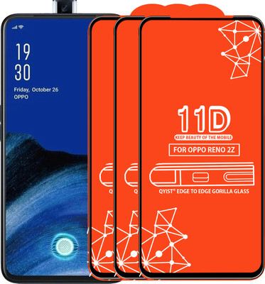 Qyist Edge To Edge Tempered Glass for OPPO Reno 2z(Pack of 3)