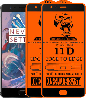 TWIGLO Edge To Edge Tempered Glass for OnePlus 3T(Pack of 3)