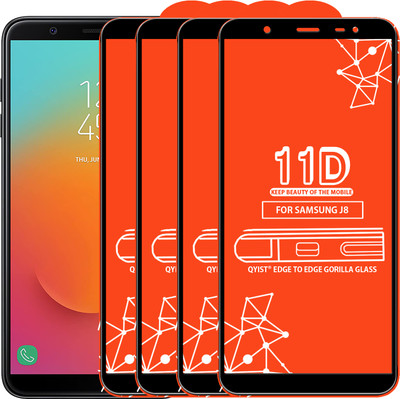 Qyist Edge To Edge Tempered Glass for Samsung Galaxy J8(Pack of 4)