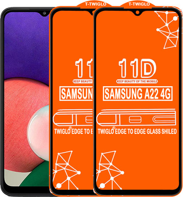 TWIGLO Edge To Edge Tempered Glass for SAMSUNG A22 4G(Pack of 2)