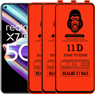 Rofix star Edge To Edge Tempered Glass for REALME X7 MAX(Pack of 3)