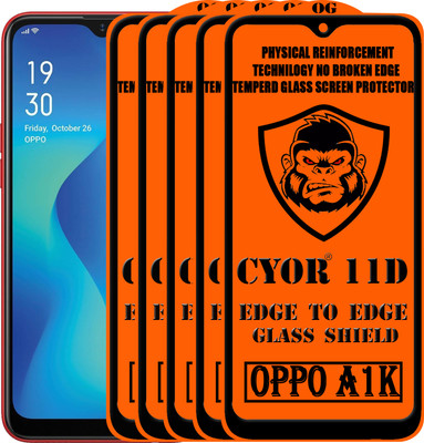 CYOR Edge To Edge Tempered Glass for OPPO A1K(Pack of 5)
