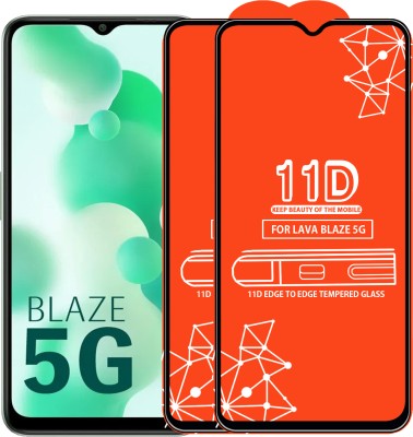 Roxel Edge To Edge Tempered Glass for Lava Blaze 5G(Pack of 2)