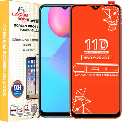 Laxdom Edge To Edge Tempered Glass for VIVO Y12S 2021(Pack of 1)