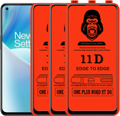 Laxdom Edge To Edge Tempered Glass for ONEPLUS NORD 2T 5G(Pack of 3)