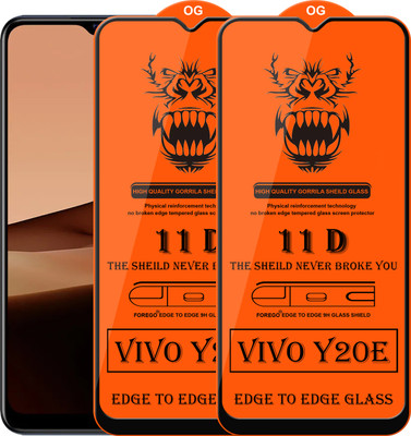 Forego Edge To Edge Tempered Glass for Vivo Y20E(Pack of 2)