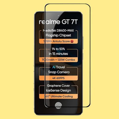 GORILLA FIVE Edge To Edge Tempered Glass for Realme-GT 7T 5G ( Screen Protector for Smartphone, Gorilla Five Glass )(Pack of 1)