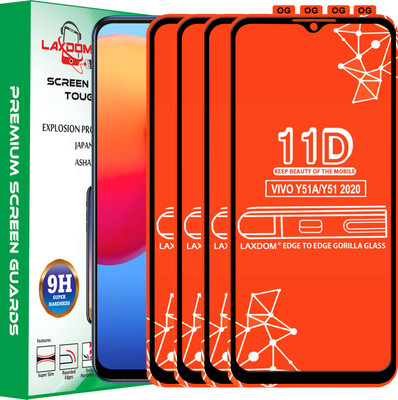 Laxdom Edge To Edge Tempered Glass for VIVO Y51 2020(Pack of 4)