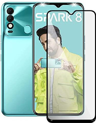 HIE POWER Edge To Edge Tempered Glass for Tecno spark 8 (9H Premium Glass-11D)(Pack of 1)