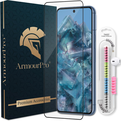 ArmourPro Edge To Edge Tempered Glass for Google Pixel 8 Pro, Pixel 8 Pro, Google 8 Pro, (1 Tempered Glass With 1 Cable Protector)(Pack of 2)