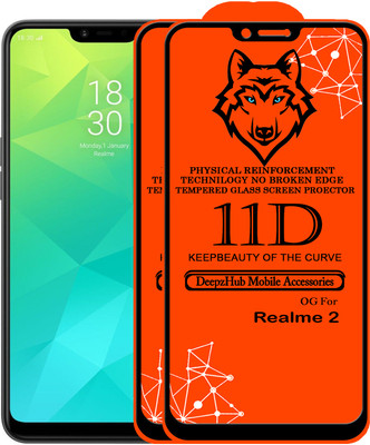 CRodible Edge To Edge Tempered Glass for Realme 2(Pack of 2)