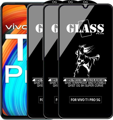 Qyist Edge To Edge Tempered Glass for VIVO T1 PRO 5G(Pack of 3)