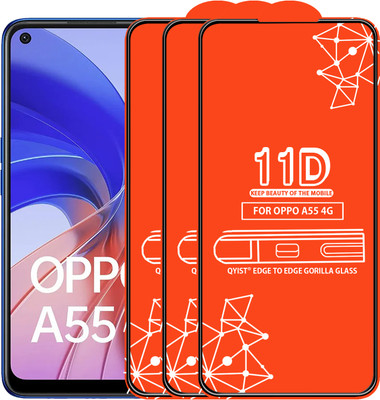 Qyist Edge To Edge Tempered Glass for Oppo A55 4G(Pack of 3)