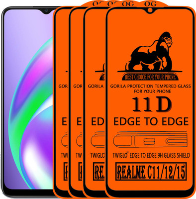 TWIGLO Edge To Edge Tempered Glass for REALME C12(Pack of 4)