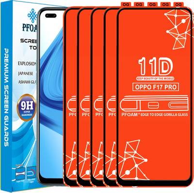 PFOAM Edge To Edge Tempered Glass for OPPO F17 PRO(Pack of 5)
