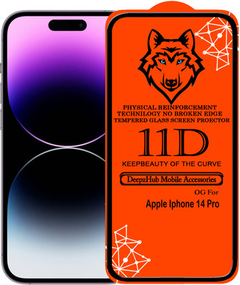 DeepzHub Edge To Edge Tempered Glass for iPhone 14 Pro(Pack of 1)