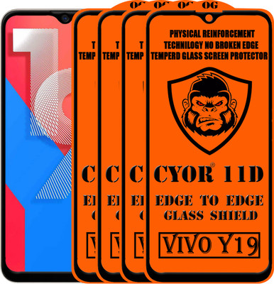 CYOR Edge To Edge Tempered Glass for VIVO Y19(Pack of 4)