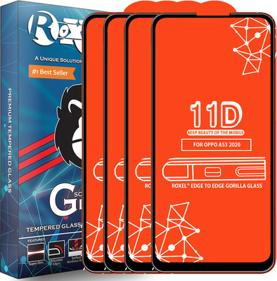 Roxel Edge To Edge Tempered Glass for Oppo A53 2020(Pack of 4)