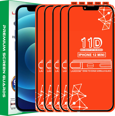 Laxdom Edge To Edge Tempered Glass for APPLE IPHONE 12 MINI(Pack of 5)