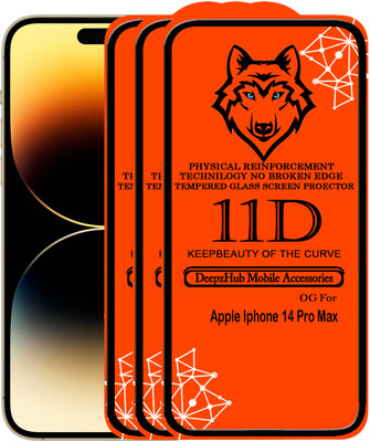 CRodible Edge To Edge Tempered Glass for iPhone 14 Pro Max(Pack of 3)