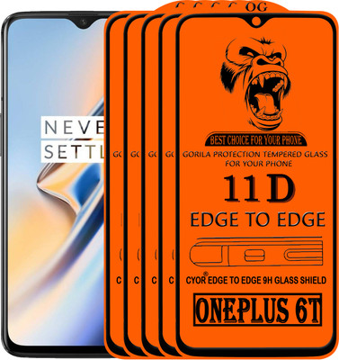 CYOR Edge To Edge Tempered Glass for OnePlus 6T(Pack of 5)