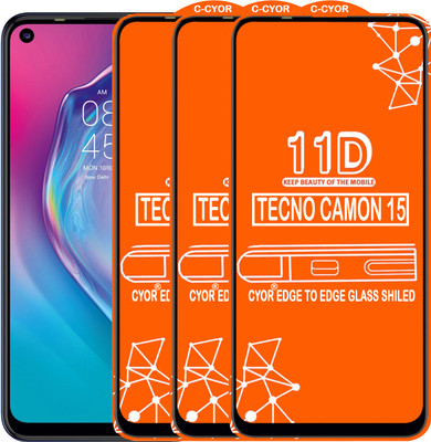 CYOR Edge To Edge Tempered Glass for TECNO CAMON 15(Pack of 3)