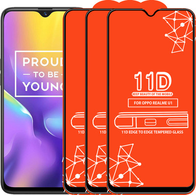 Qyist Edge To Edge Tempered Glass for Realme U1(Pack of 3)