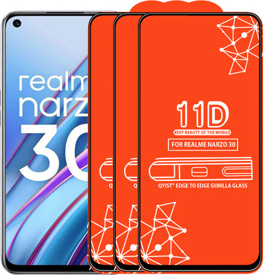 Qyist Edge To Edge Tempered Glass for Realme Narzo 30(Pack of 3)