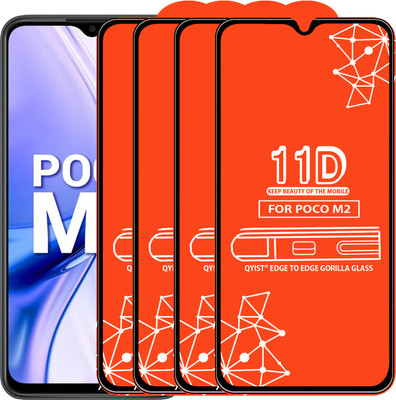 Qyist Edge To Edge Tempered Glass for Poco M2(Pack of 4)