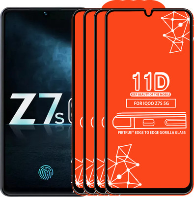 PikTrue Edge To Edge Tempered Glass for IQOO Z7S 5G(Pack of 4)
