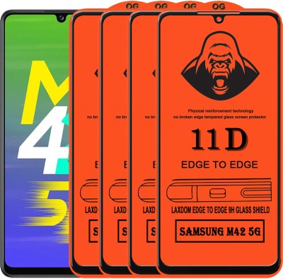 Laxdom Edge To Edge Tempered Glass for SAMSUNG GALAXY M42 5G(Pack of 4)