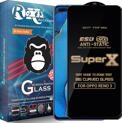 Roxel Edge To Edge Tempered Glass for OPPO RENO 3(Pack of 1)