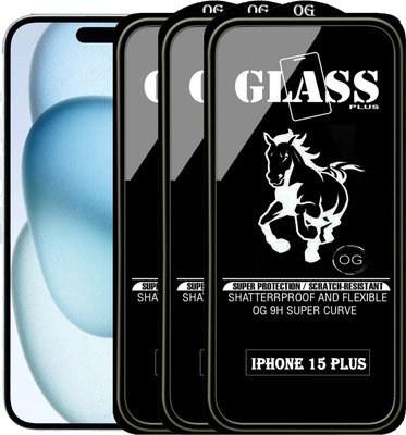 PFOAM Edge To Edge Tempered Glass for APPLE IPHONE 15 PLUS(Pack of 3)