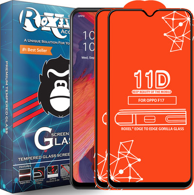 Roxel Edge To Edge Tempered Glass for Oppo F17(Pack of 2)