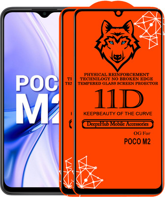DeepzHub Edge To Edge Tempered Glass for POCO M2(Pack of 2)