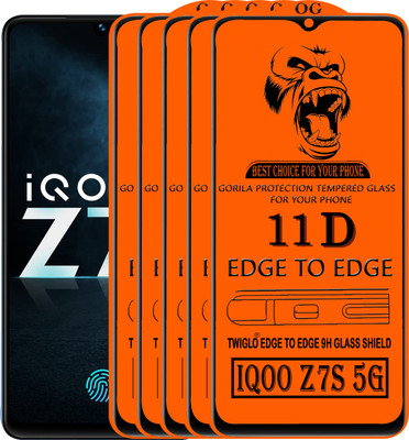 TWIGLO Edge To Edge Tempered Glass for IQOO Z7S 5G(Pack of 5)