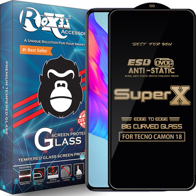 Roxel Edge To Edge Tempered Glass for TECNO CAMON 18(Pack of 1)